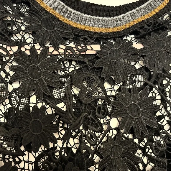 Sandro Black Lace Top - Picture 2 of 5